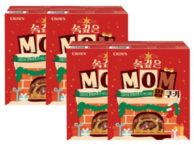 크라운 속깊은맘쿠키 대, 202g, 4개