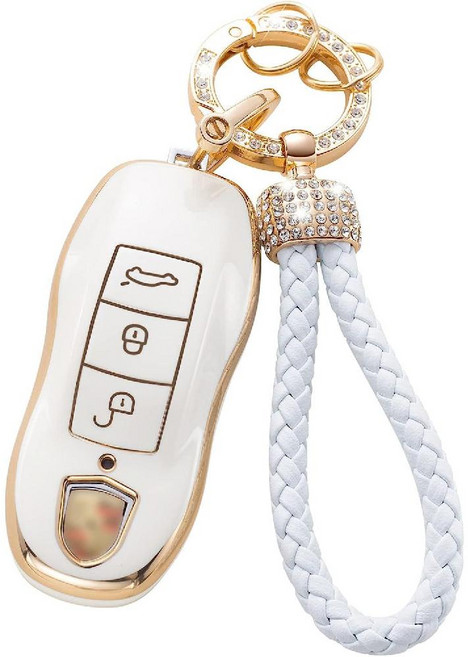 호환 포르쉐키케이스 스마트키 홀더 키링 커버 파나메라 마칸 카이엔 718 911, 화이트 A타입