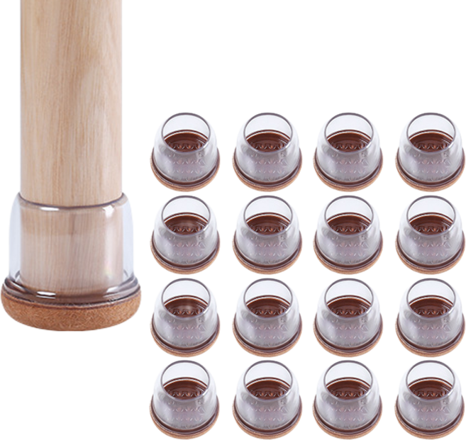 르코이 층간 소음 미끄럼 방지 식탁 의자 발커버 세트 원형 16개 베이지