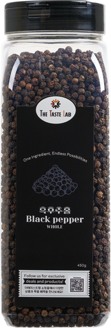 더테이스트랩 요리용 후추 통후추 알후추 흑후추 홀, 1개, 450g