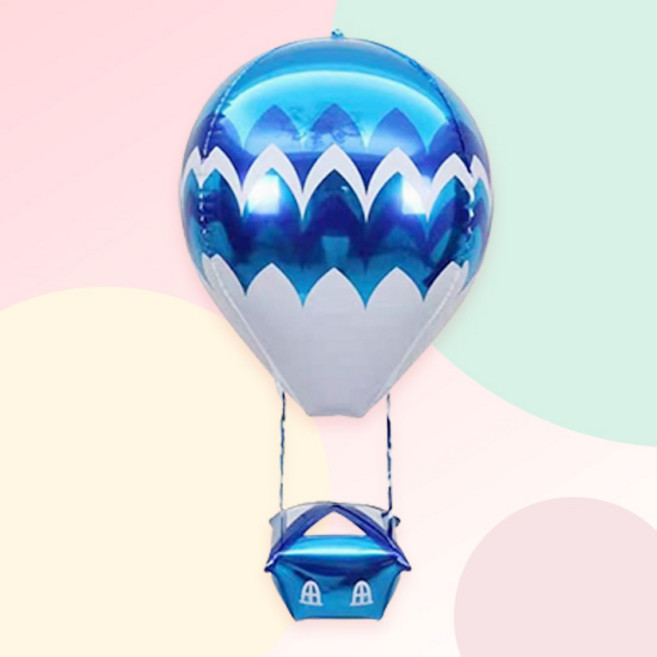 [파티지] 자동차풍선 생일 가랜드 모음, C_B_입체풍선_열기구_블루
