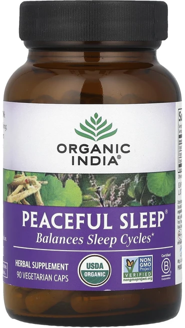 Organic India Peaceful 슬립 베지캡슐 90정, Organic India Peaceful Sleep 9, 5개 - 쿠팡