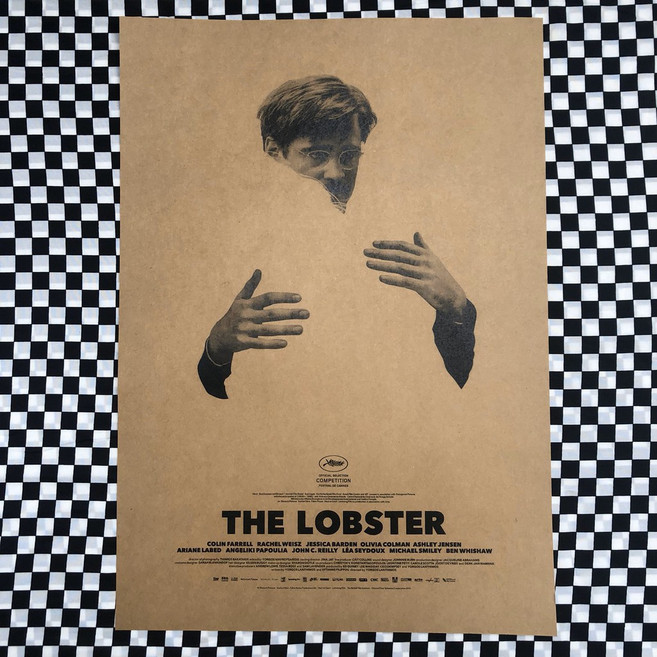 老番顛 The Lobster 龍蝦電影海報 復古牛皮紙裝飾畫 居家店面背景裝飾