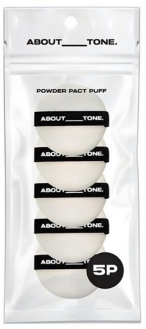 어바웃톤 파우더 팩트 퍼프 5p, 블랙, 1개
