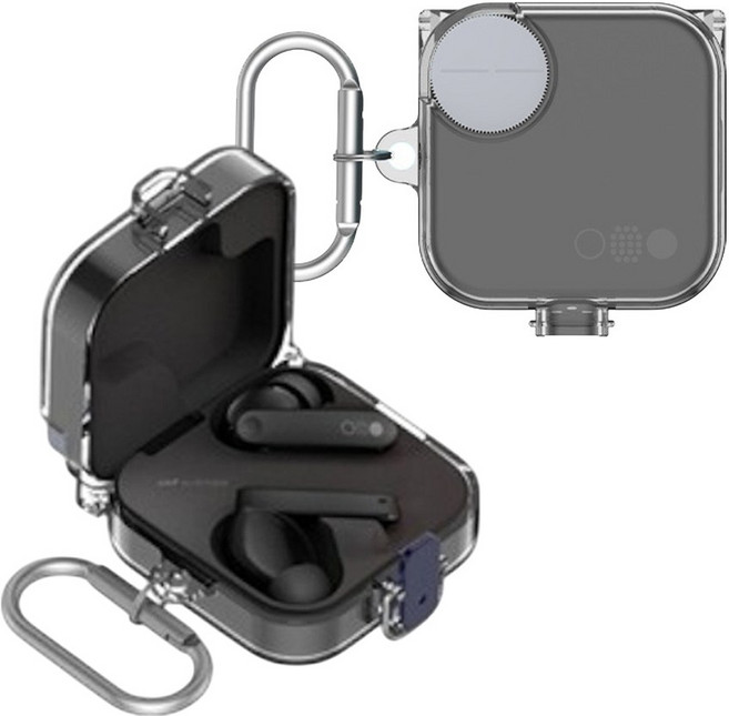 GRAYCO 낫싱 CMF 버즈 프로2 투명 잠금 클립 케이스, 클리어, 1개