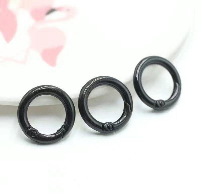 25mm 彈簧扣 寶藍色 鑰匙圈 圓形彈簧圈, 25mm彈簧扣黑色,10個裝, 1個
