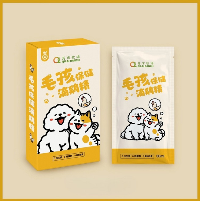 Qilai Ranch 毛孩保健滴雞精, 2個, 30ml, 毛孩保健