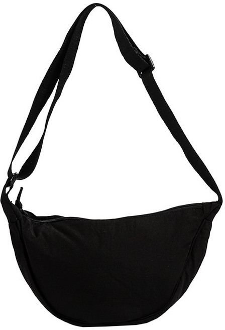 FRED PERRY 單肩斜挎包, 日系純色餃子包-黑色