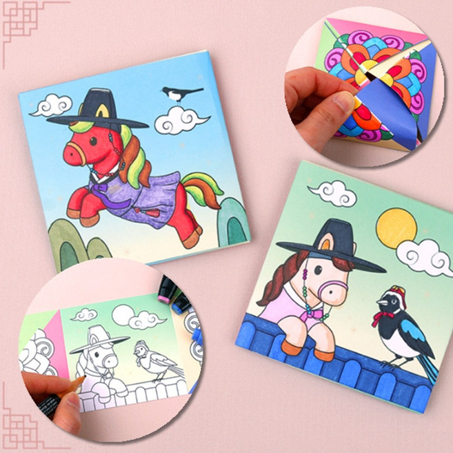 정월대보름 전통놀이 diy 만들기키트, 10세트, 말 전통딱지