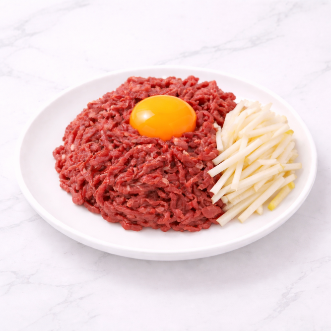 국내산 소고기 육회 150g 소스포함 우둔살 생고기 비빔밥 뭉티기 신선한, 150g (소스포함), 1