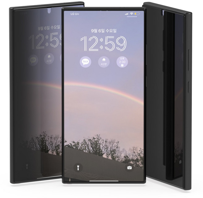 로랜텍 부착가이드 강화유리 사생활 프라이버시 휴대폰 액정보호필름 2p 세트, 1세트