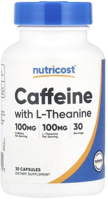 뉴트리코스트 카페인 위드 L-테아닌 Nutricost Caffeine With L-Theanine 30정, 1개 - 쿠팡