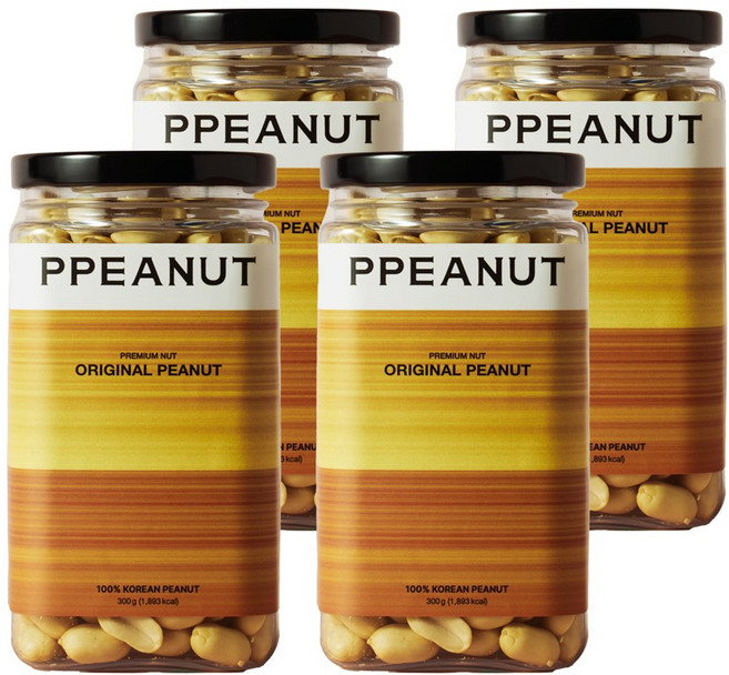 피피넛 피넛 100% 국산 무첨가 무가당 오리지널 땅콩, 4개, 300g