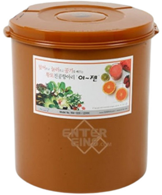 이젠 황토 진공 항아리 원형 32L 누름독 김치통 오이지 쌀통 장독, 3.2L, 1개