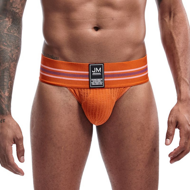 JOCKMAIL 남성용 코튼 와이드 벨트 탄성 빅 백 스포츠 남성용 팬티 속옷 1pcs