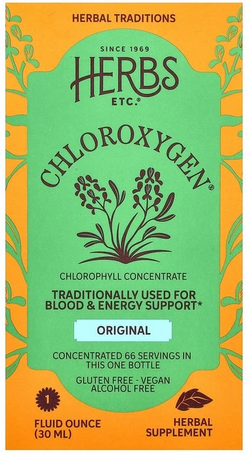 Herbs Etc. ChlorOxygen® Chlorophyll Concentrate Original Alcohol Free 1 fl oz 30 ml, 29.574 ml, 1개, 30ml - 쿠팡