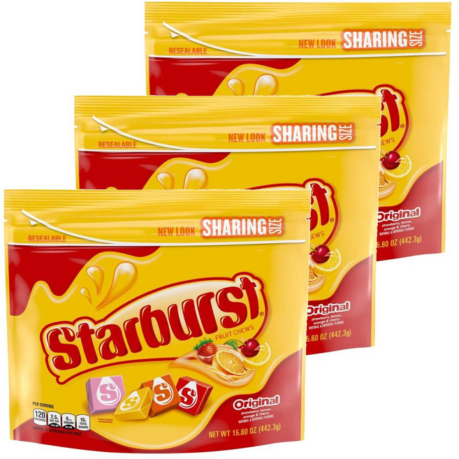 스타버스트 오리지날 과일 캔디 442.3g 3개