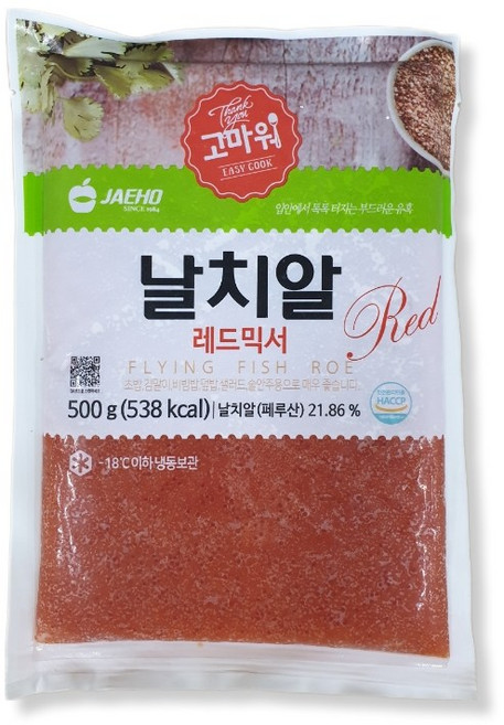 신선알 냉동 날치알 레드믹서 톡톡터지는 신선한 알 500g 냉통포장배송기본, 1개