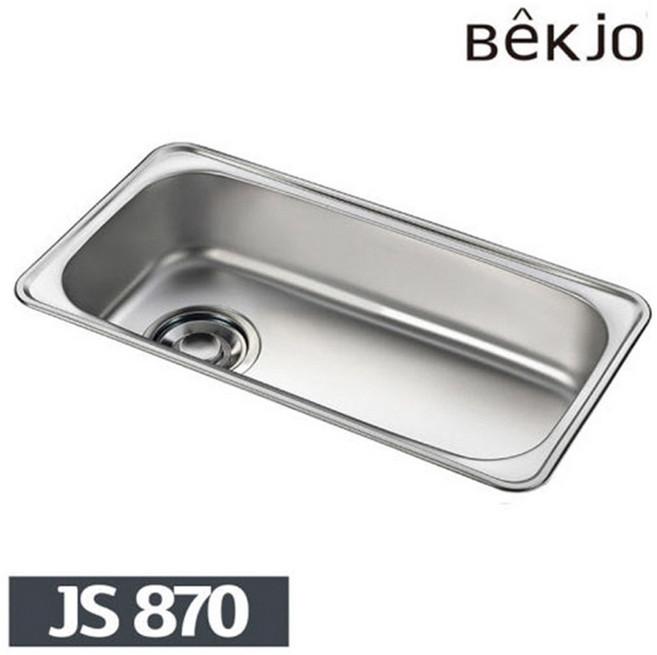 백조 씽크볼 JS 870 0.6T 0.7T 사각 주방 대형 언더 싱크볼 배수구 포함, 1세트