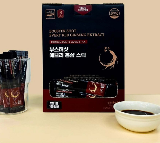 부스터샷 에브리 홍삼스틱 100포 대용량 면역관리용