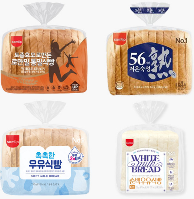 삼립 식빵 로만밀 옥수수 우유 56시간 저온 4종 세트, 1개, 1g