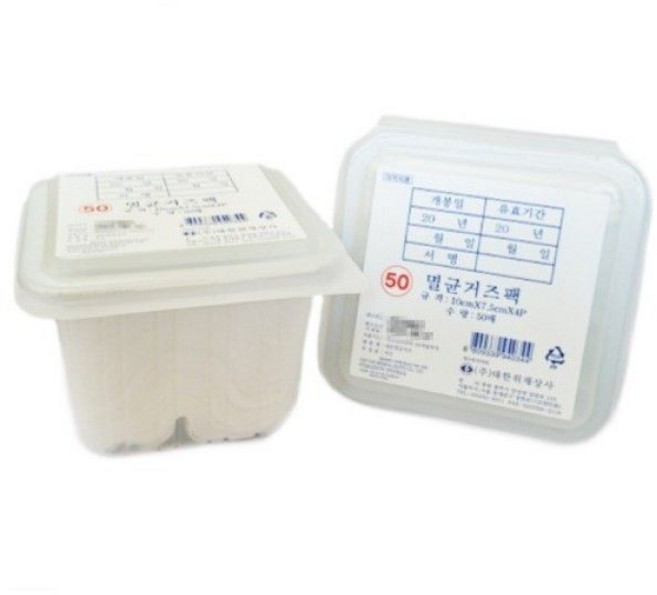 대한위재 멸균거즈팩 (10cm x 7.5cm 4p) 50매 45팩 가아제 꺼즈