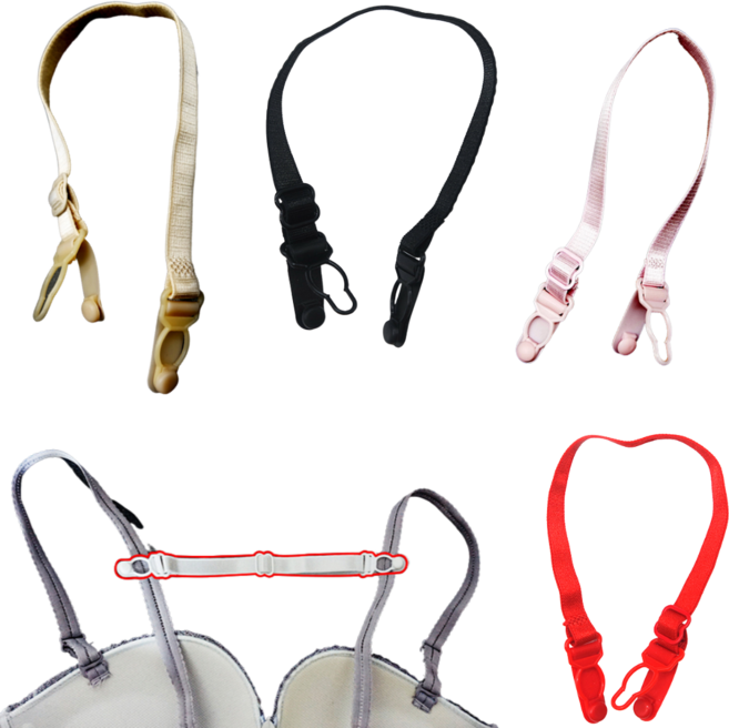 힘찬쇼핑_ 자꾸만 흘러내리는 브래지어 끈 잡아주는 브래지어끈 고정끈 / 흰색 검정 빨강 분홍 살색 / 간단하게 사용가능