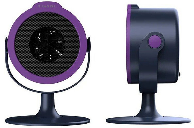 휴대용 히터는 2단계 온풍 조절 기능을 갖추고 있어 가정 및 사무실 책상에 사용하거나 발 따뜻하게 하는 데 적합합니다., purple