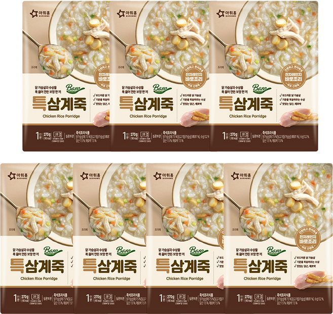 바로 특 삼계죽, 270g, 7개