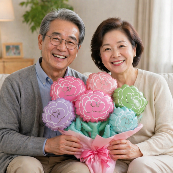 파퓰러 어버이날 스승의날 카네이션 풍선 생일 이벤트 꽃다발, 50개, 혼합색