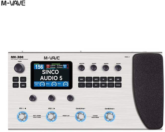 M-VAVE MK-300 다기능 기타/베이스 이펙터 페달 300초 루퍼 128 드럼 MIDI DAW ANN 신경 모델링 120AMP/360FX, Oxidation Color, 1개
