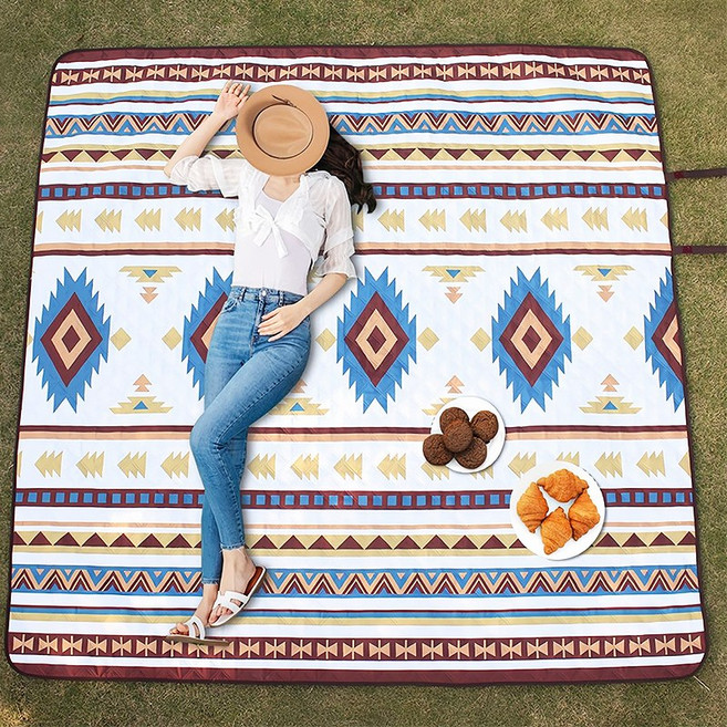 타오진 디자인 컴포블리 대형 피크닉매트 푹신한 방수 돗자리 휴대용 두꺼운 접이식 캠핑러그, 판크라