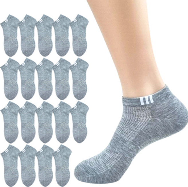 올리싹 10+10 대용량 남성용 국산 쿨메쉬 스니커즈 발목 양말