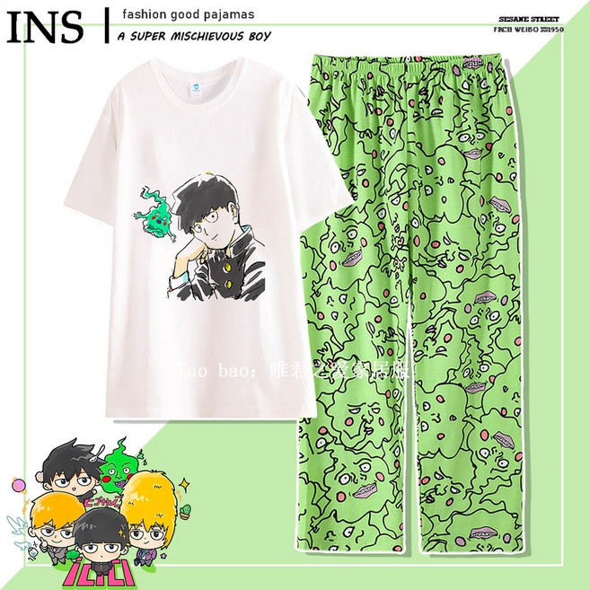 모브사이코 100 에쿠보 반팔 반바지 긴바지 여름 홈웨어 파자마 잠옷 카게야마 시게오 굿즈