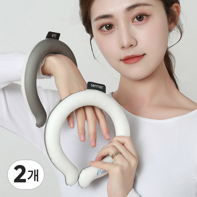 2위 - 세르메르 26두께 대용량 18도 아이스 여름용 넥쿨러 1+1, 그레이, 2개