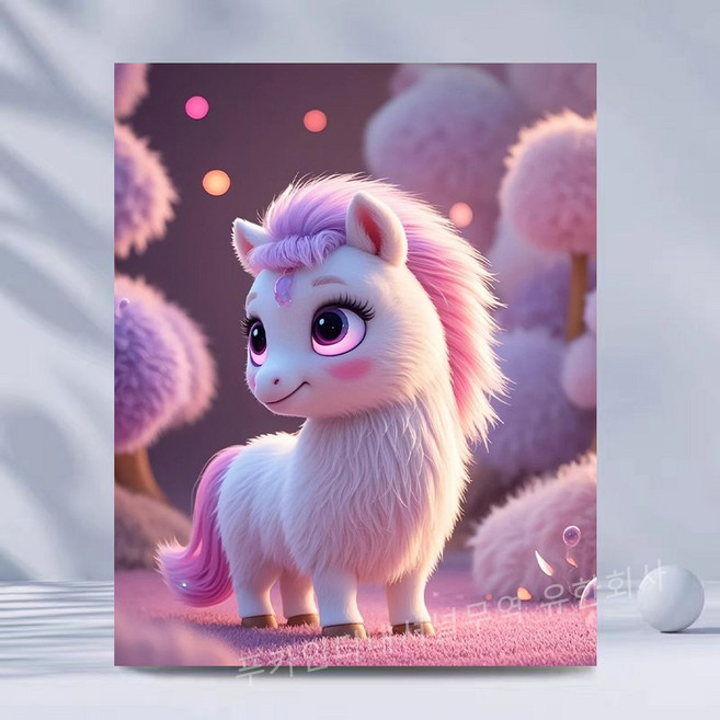 십이지신 보석십자수 DIY 세트 캔버스 형액자 동물 돈들어오는 풍수 장식품 거실 현관 인테리어 재물운 개업 이사선물 40x50cm, 1개, 말