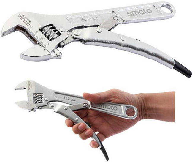 락킹플라이어 몽키 10인치 30mm 바이스 그립 플라이어 잠금 풀림 고정 LOCK 기능 눈금 표시 스패너 렌치, 락킹플라이어 몽키 10인치 30mm 바이스 그립 플라이