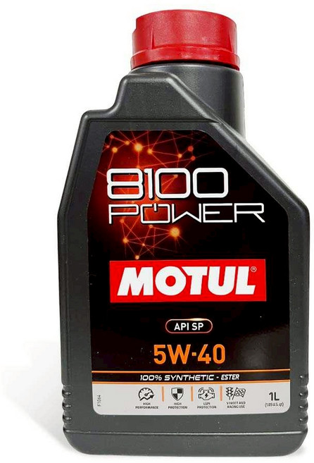 MOTUL 8100 POWER 5W40 1公升 全合成酯類引擎機油 卓越潤滑保護 適用多種車型, 1個