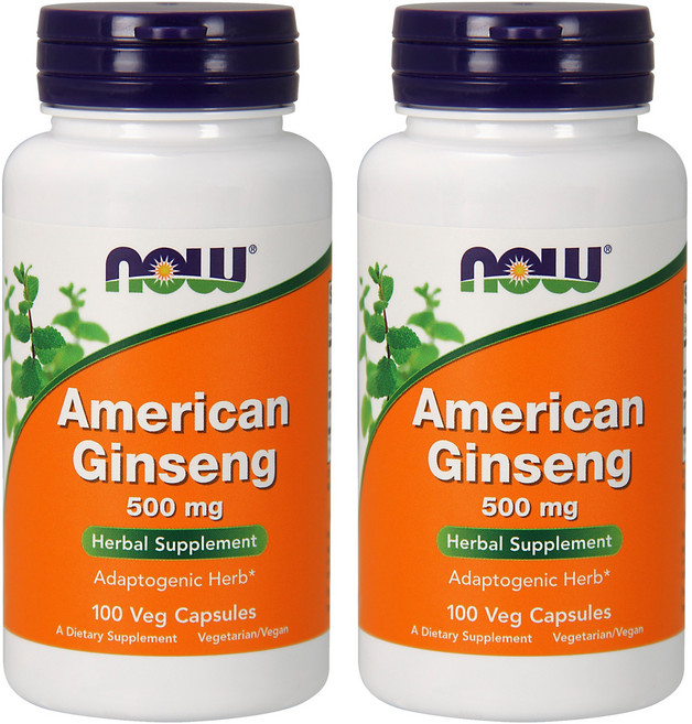 NOW Foods 花旗蔘素食膠囊 500mg, 100顆, 2罐
