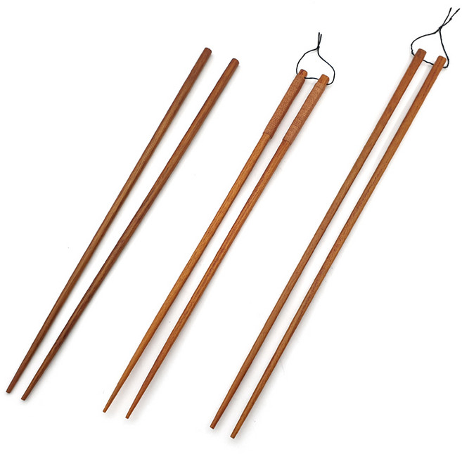 옻칠 튀김 젓가락 35cm 40cm 민자 실끈 나무 수저 조리 도구, (35cm 민자)