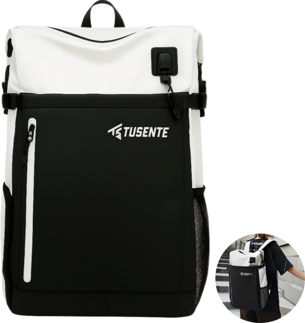 온새라핏 대용량 여행 배드민턴 테니스 라켓 백팩, WhiteBlack, 1개