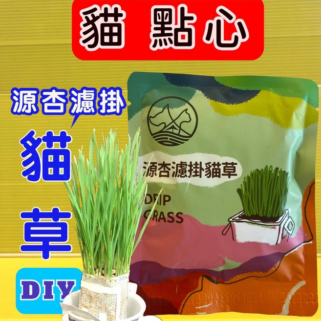 四寶的店 源杏 濾掛式 貓草 精心挑選優質種子 DIY 愛貓嚴選 交換禮物 濾掛貓草 烏龜 兔草 小鳥, 1個, 濾掛式 貓草(1包)綠袋, 20g