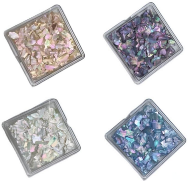 모소가 네일 아트 컬러 오로라 자개 파츠, 1개, 내츄럴,피치핑크,무드퍼플,빈티지블루 4종