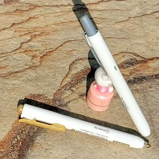 모리스 JUSTCLICK 노크식 Slim 유성펜-메탈릭마카, 실버