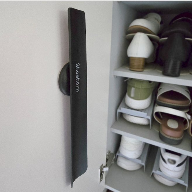 자석 받침대 포함 벽 고정 보관 구두 주걱, 숏타입 35cm(홀더동봉), 1개