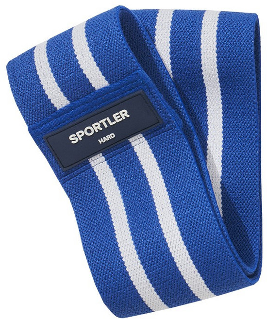 스포틀러 힙업 밴드 하체 근력 스쿼트 힙딥 고무 탄력 허벅지 운동 전용 파우치 포함, 블루, 1개