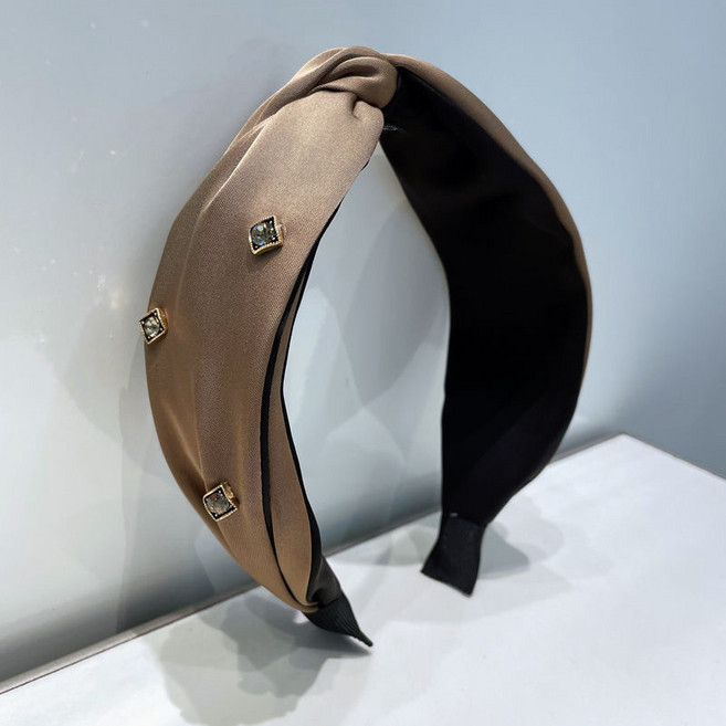 韓國氣質水晶鑽寬邊髮箍女簡約頭箍