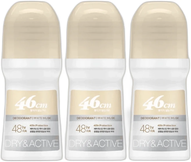 온더바디 46cm 롤온 데오드란트 화이트 머스크향 보송한 /, 75ml, 3개 - 쿠팡