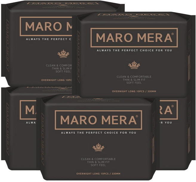 마로메라 생리대 날개형 오버나이트 롱, 10개입, 5개