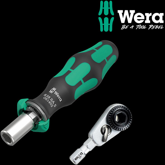 WERA 라쳇 비트홀더 838RA S + LaBear 미니라쳇 드라이버 세트 정밀작업 공구